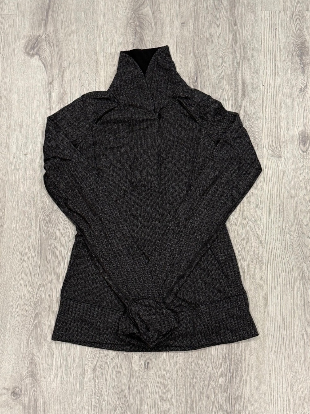 Lululemon Herringbone Knit Mock Neck Zip Pullover Jacket Size 6